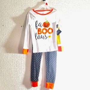 Halloween Pajama Set Size 7 Pumpkin candy corn boo Pajama Set